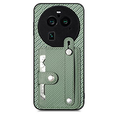 Funda Silicona Carcasa Ultrafina Goma con Magnetico S01D para Oppo Find X6 5G Verde