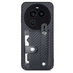 Funda Silicona Carcasa Ultrafina Goma con Magnetico S01D para Oppo Find X6 Pro 5G Negro