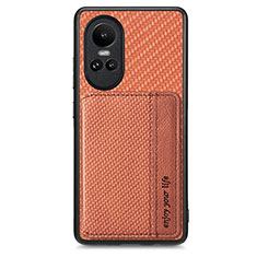 Funda Silicona Carcasa Ultrafina Goma con Magnetico S01D para Oppo Reno10 Pro 5G Marron