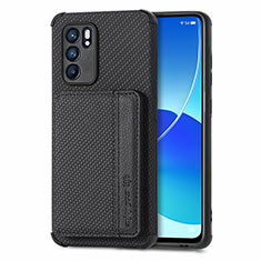 Funda Silicona Carcasa Ultrafina Goma con Magnetico S01D para Oppo Reno6 5G Negro