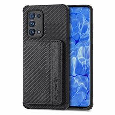 Funda Silicona Carcasa Ultrafina Goma con Magnetico S01D para Oppo Reno6 Pro 5G Negro