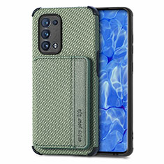 Funda Silicona Carcasa Ultrafina Goma con Magnetico S01D para Oppo Reno6 Pro 5G Verde