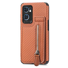 Funda Silicona Carcasa Ultrafina Goma con Magnetico S01D para Oppo Reno7 5G Marron