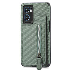 Funda Silicona Carcasa Ultrafina Goma con Magnetico S01D para Oppo Reno7 5G Verde