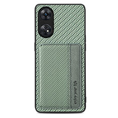 Funda Silicona Carcasa Ultrafina Goma con Magnetico S01D para Oppo Reno8 T 4G Verde