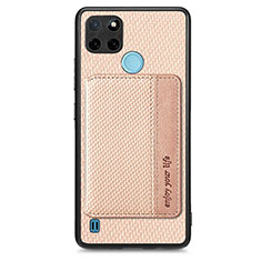 Funda Silicona Carcasa Ultrafina Goma con Magnetico S01D para Realme C21Y Oro