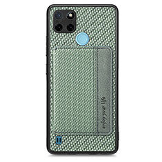 Funda Silicona Carcasa Ultrafina Goma con Magnetico S01D para Realme C21Y Verde