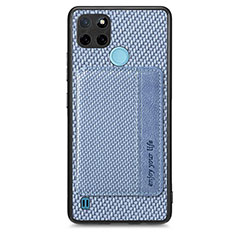 Funda Silicona Carcasa Ultrafina Goma con Magnetico S01D para Realme C25Y Azul