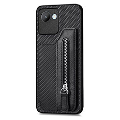 Funda Silicona Carcasa Ultrafina Goma con Magnetico S01D para Realme C30 Negro