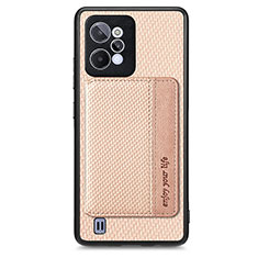 Funda Silicona Carcasa Ultrafina Goma con Magnetico S01D para Realme C31 Oro