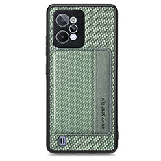 Funda Silicona Carcasa Ultrafina Goma con Magnetico S01D para Realme C31 Verde