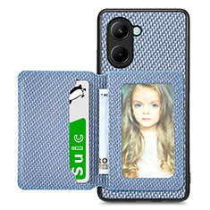 Funda Silicona Carcasa Ultrafina Goma con Magnetico S01D para Realme C33 Azul