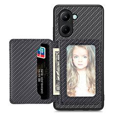 Funda Silicona Carcasa Ultrafina Goma con Magnetico S01D para Realme C33 Negro