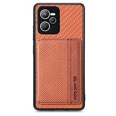 Funda Silicona Carcasa Ultrafina Goma con Magnetico S01D para Realme C35 Marron