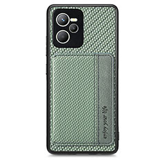 Funda Silicona Carcasa Ultrafina Goma con Magnetico S01D para Realme C35 Verde