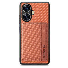 Funda Silicona Carcasa Ultrafina Goma con Magnetico S01D para Realme C55 Marron