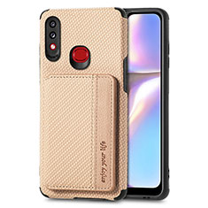 Funda Silicona Carcasa Ultrafina Goma con Magnetico S01D para Samsung Galaxy A10s Oro