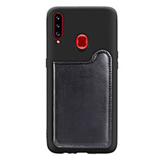 Funda Silicona Carcasa Ultrafina Goma con Magnetico S01D para Samsung Galaxy A20s Negro