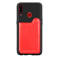 Funda Silicona Carcasa Ultrafina Goma con Magnetico S01D para Samsung Galaxy A20s Rojo