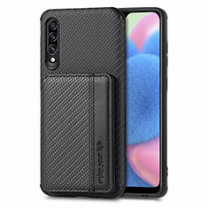 Funda Silicona Carcasa Ultrafina Goma con Magnetico S01D para Samsung Galaxy A30S Negro