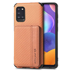 Funda Silicona Carcasa Ultrafina Goma con Magnetico S01D para Samsung Galaxy A31 Marron