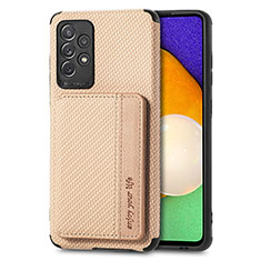 Funda Silicona Carcasa Ultrafina Goma con Magnetico S01D para Samsung Galaxy A52 5G Oro