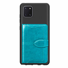 Funda Silicona Carcasa Ultrafina Goma con Magnetico S01D para Samsung Galaxy A81 Cian