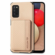 Funda Silicona Carcasa Ultrafina Goma con Magnetico S01D para Samsung Galaxy F02S SM-E025F Oro