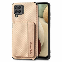 Funda Silicona Carcasa Ultrafina Goma con Magnetico S01D para Samsung Galaxy F12 Oro