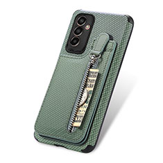 Funda Silicona Carcasa Ultrafina Goma con Magnetico S01D para Samsung Galaxy F13 4G Verde