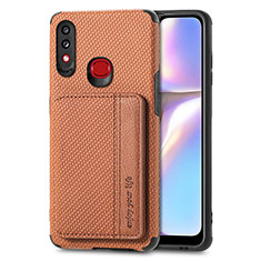 Funda Silicona Carcasa Ultrafina Goma con Magnetico S01D para Samsung Galaxy M01s Marron