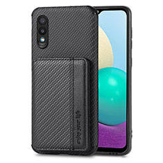 Funda Silicona Carcasa Ultrafina Goma con Magnetico S01D para Samsung Galaxy M02 Negro