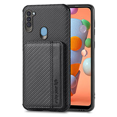 Funda Silicona Carcasa Ultrafina Goma con Magnetico S01D para Samsung Galaxy M11 Negro