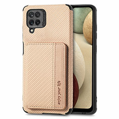 Funda Silicona Carcasa Ultrafina Goma con Magnetico S01D para Samsung Galaxy M12 Oro