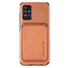 Funda Silicona Carcasa Ultrafina Goma con Magnetico S01D para Samsung Galaxy M40S Marron