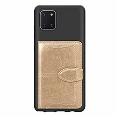 Funda Silicona Carcasa Ultrafina Goma con Magnetico S01D para Samsung Galaxy M60s Oro