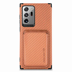 Funda Silicona Carcasa Ultrafina Goma con Magnetico S01D para Samsung Galaxy Note 20 Ultra 5G Marron