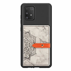 Funda Silicona Carcasa Ultrafina Goma con Magnetico S01D para Samsung Galaxy S10 Lite Negro