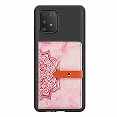 Funda Silicona Carcasa Ultrafina Goma con Magnetico S01D para Samsung Galaxy S10 Lite Rosa