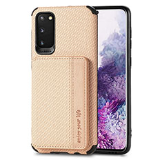 Funda Silicona Carcasa Ultrafina Goma con Magnetico S01D para Samsung Galaxy S20 Oro