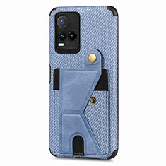 Funda Silicona Carcasa Ultrafina Goma con Magnetico S01D para Vivo Y21 Azul