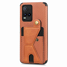 Funda Silicona Carcasa Ultrafina Goma con Magnetico S01D para Vivo Y21 Marron