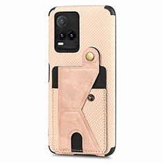 Funda Silicona Carcasa Ultrafina Goma con Magnetico S01D para Vivo Y21a Oro