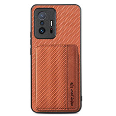 Funda Silicona Carcasa Ultrafina Goma con Magnetico S01D para Xiaomi Mi 11T 5G Marron