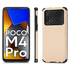 Funda Silicona Carcasa Ultrafina Goma con Magnetico S01D para Xiaomi Poco M4 Pro 4G Oro