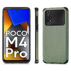 Funda Silicona Carcasa Ultrafina Goma con Magnetico S01D para Xiaomi Poco M4 Pro 4G Verde