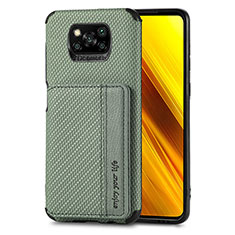 Funda Silicona Carcasa Ultrafina Goma con Magnetico S01D para Xiaomi Poco X3 Pro Verde