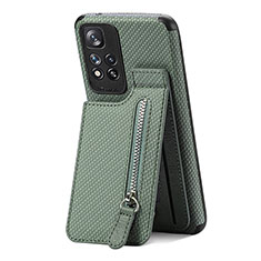 Funda Silicona Carcasa Ultrafina Goma con Magnetico S01D para Xiaomi Poco X4 NFC Verde