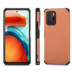 Funda Silicona Carcasa Ultrafina Goma con Magnetico S01D para Xiaomi Redmi Note 10 Pro 5G Marron