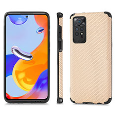 Funda Silicona Carcasa Ultrafina Goma con Magnetico S01D para Xiaomi Redmi Note 11 Pro 5G Oro